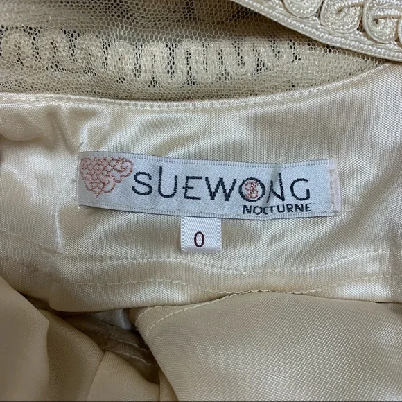 🆕 Vintage Sue Wong Nocturne Appliqué Ivory White Lace Formal Wedding Prom Dress - Picture 9 of 14